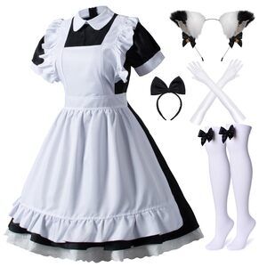 7975 Japanese Anime 6pcs Lolita French Maid Apron Fancy Dress